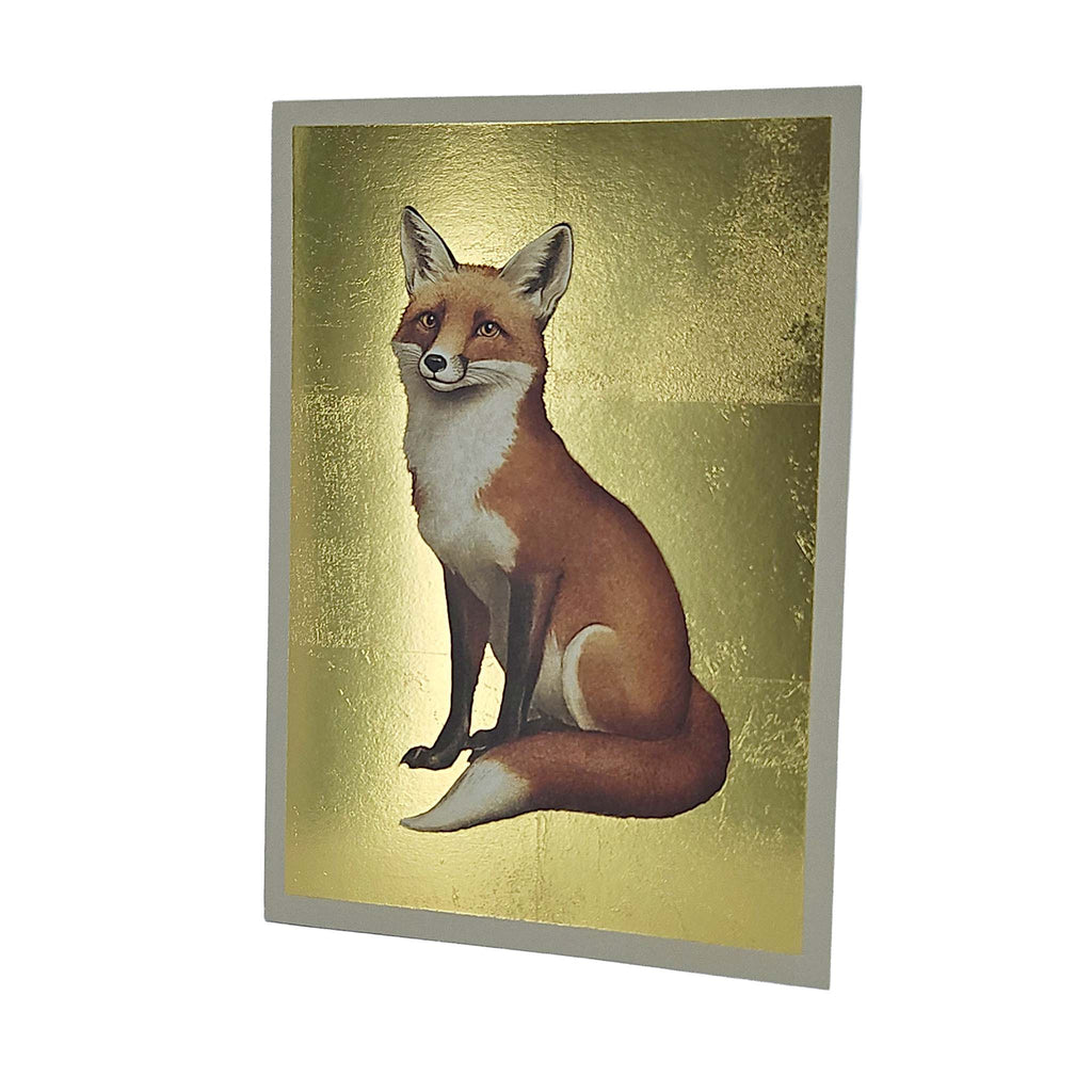 Red Fox Gold Foiled Art Card