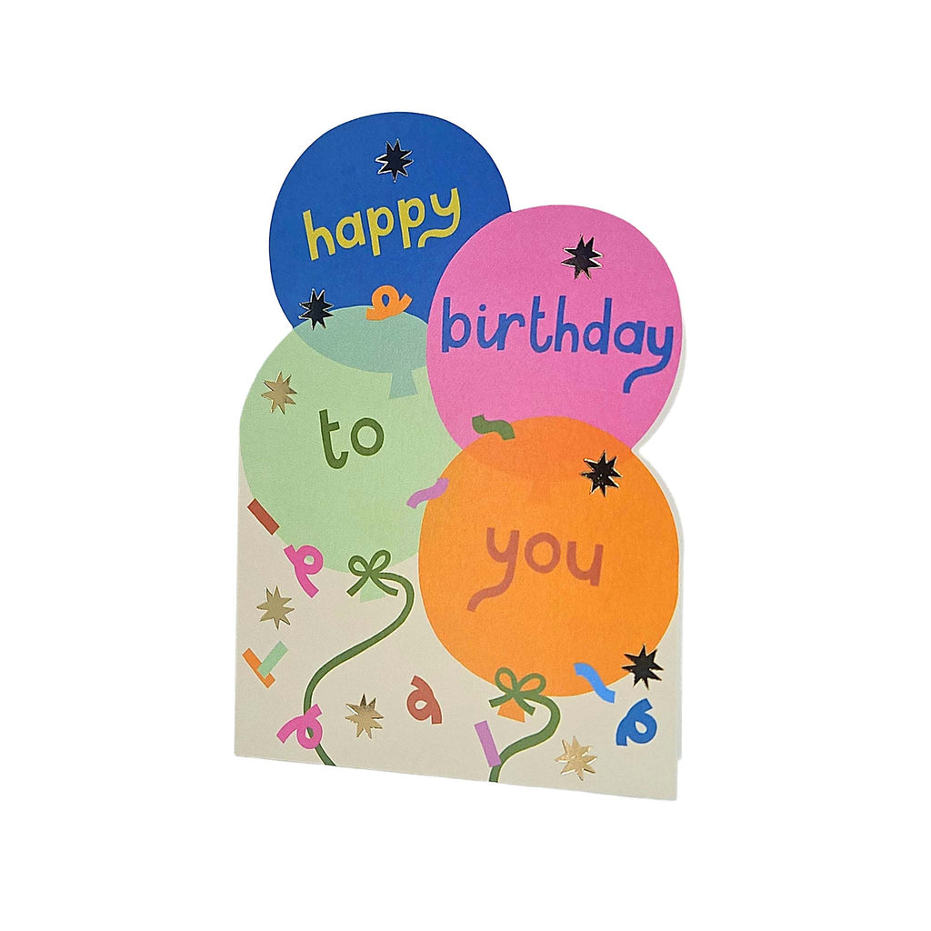 Happy Birthday to you Balloons Cutout Birthday Card