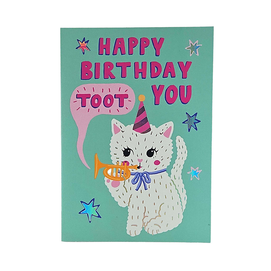 Happy Birthday Toot You Cat Birthday Card