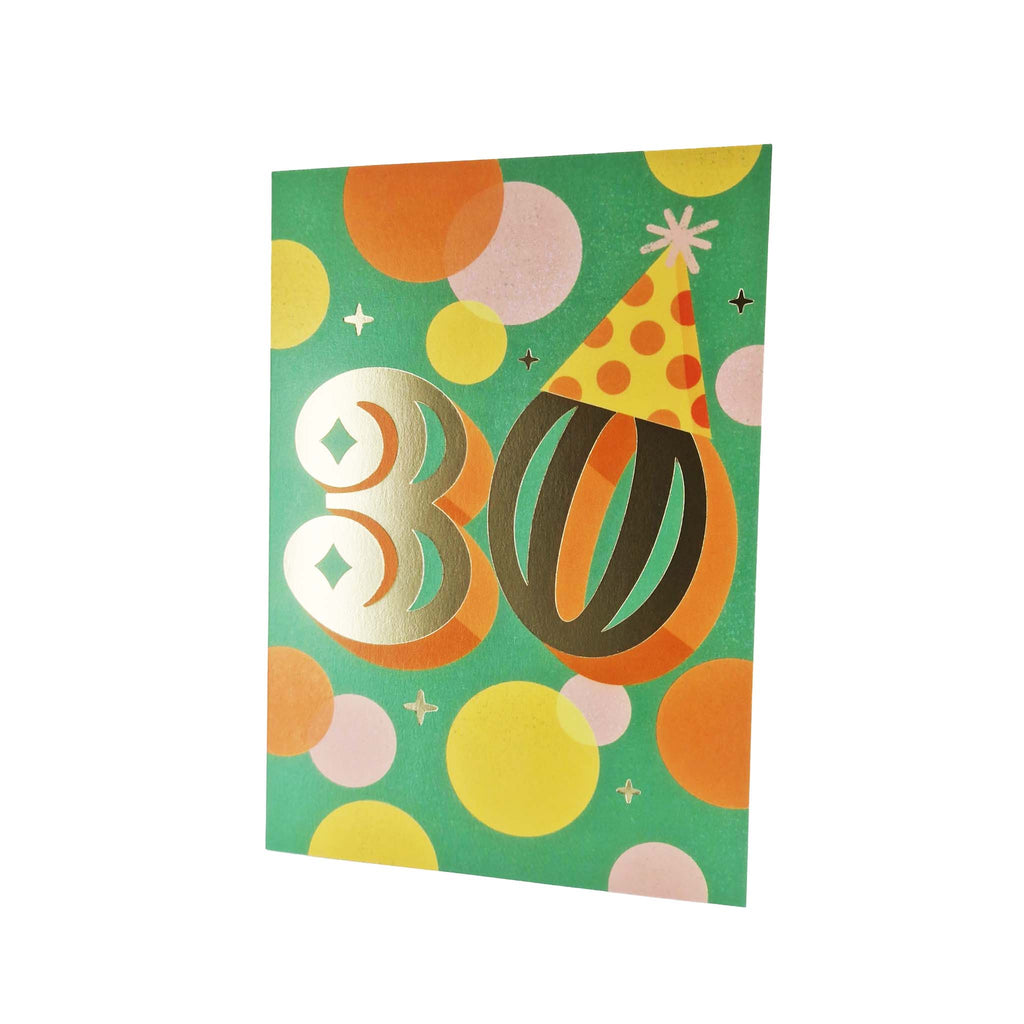 Gold Foiled 30th Birthday Card