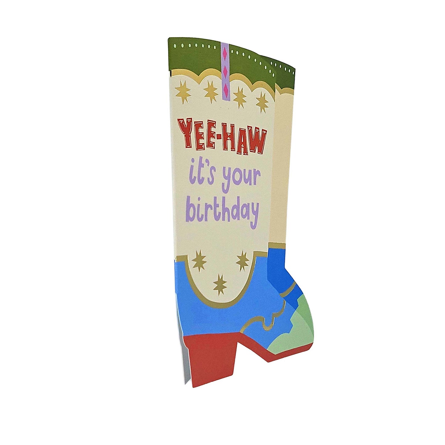 Yee-haw it's your Birthday Cowboy Boot Cutout Birthday Card