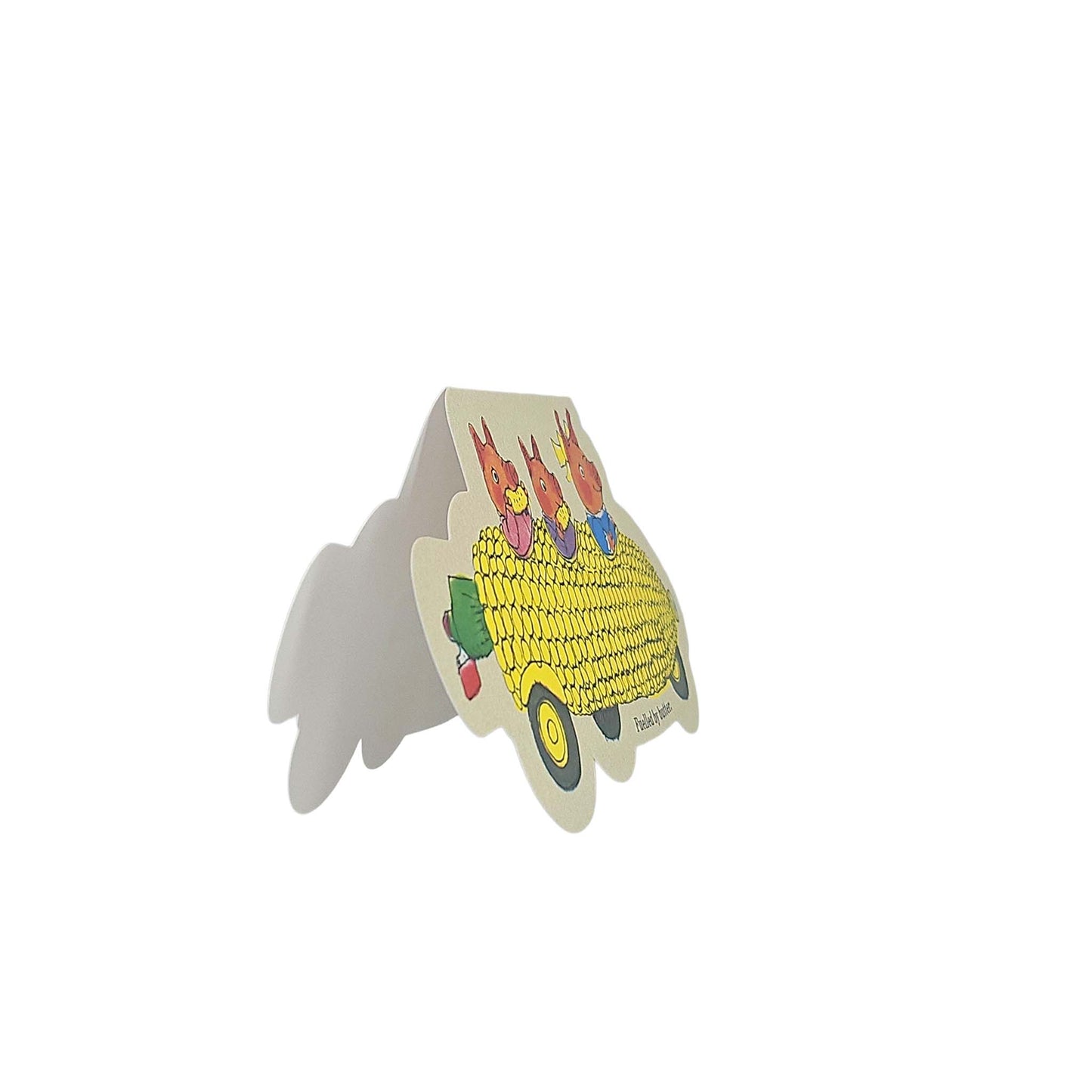 Corn on the Cob Pigs Car Richard Scarry Cutout Card
