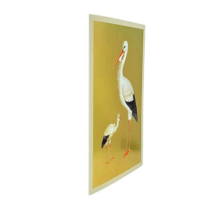 Mother & Baby Stork Gold Foiled Art Card