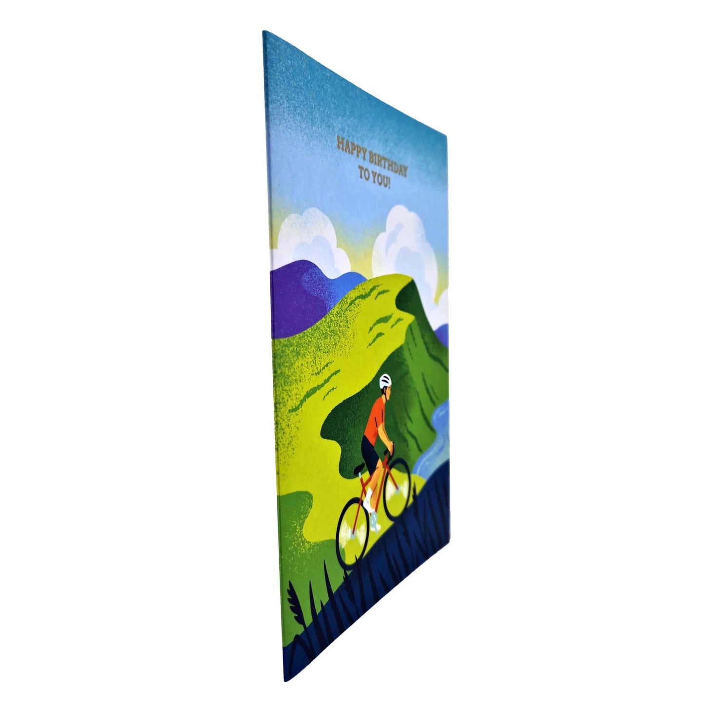 Happy Birthday To You Cyclist Gold Foiled Birthday Card