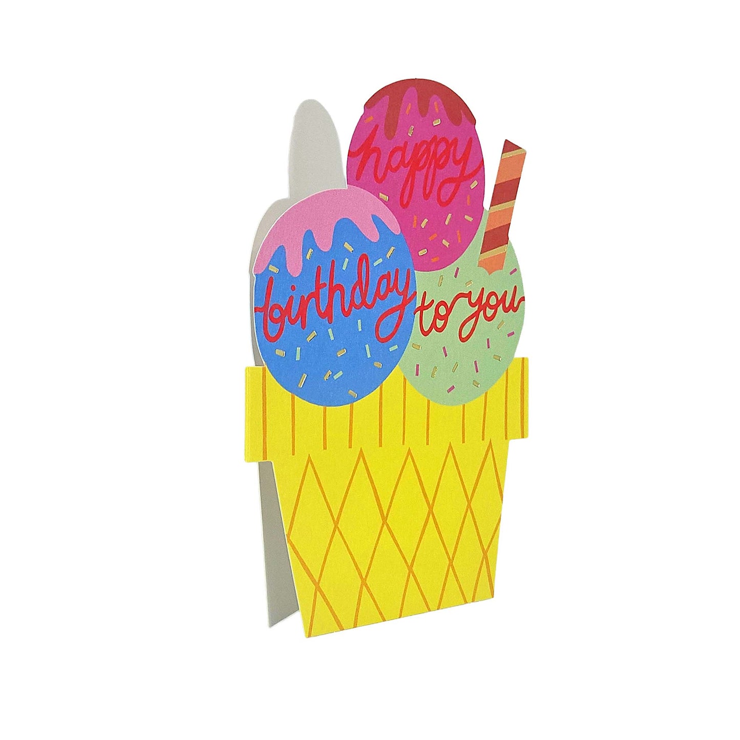 Happy Birthday To You Ice-cream Cutout Birthday Card