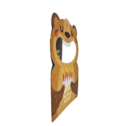 Big Mouthed Bear Die Cut Kids Birthday Card