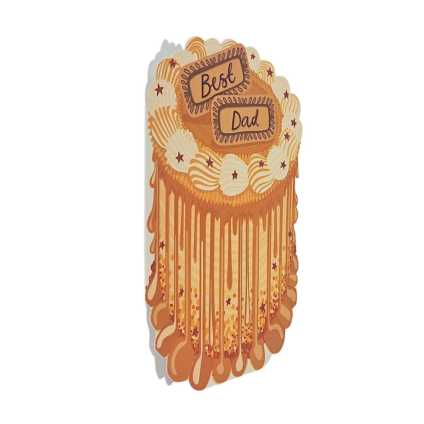 Best Dad Spot Varnish Cutout Caramel Cake Father's Day Card