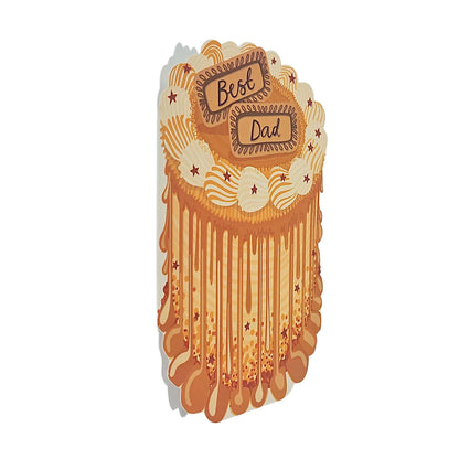 Best Dad Spot Varnish Cutout Caramel Cake Father's Day Card