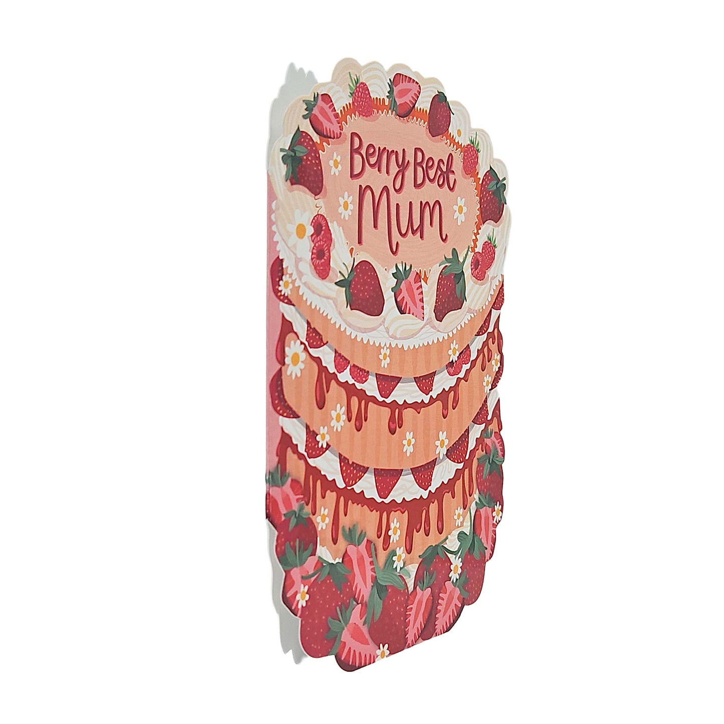 Berry Best Mum Spot Varnish Cutout Cake Mother's Day Card