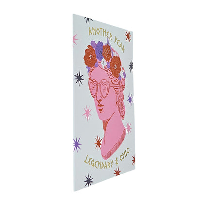 Legendary & Chic Greek Goddess Gold Foiled Birthday Card
