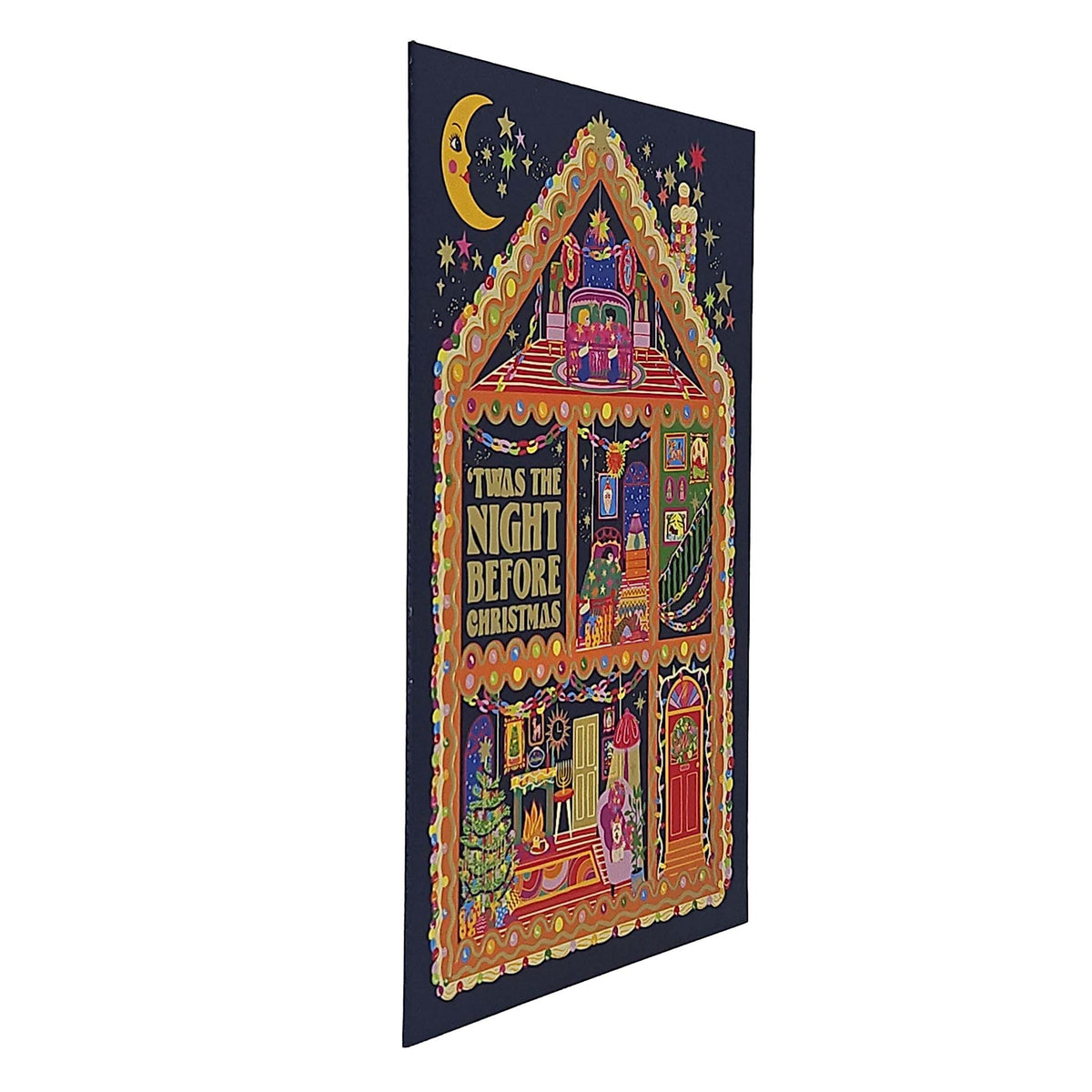 Night Before Christmas House Gold Foiled Christmas Card