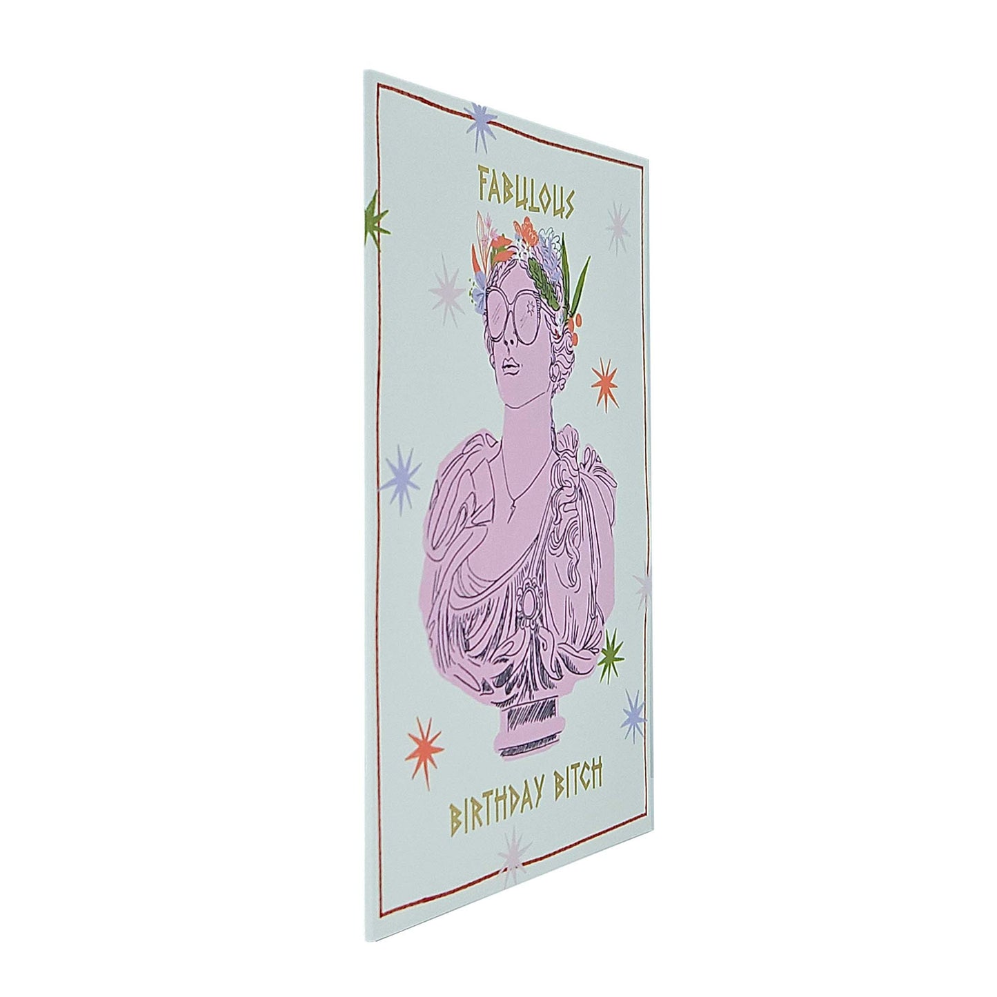 Fabulous Birthday Bitch Greek Goddess Gold Foiled Birthday Card