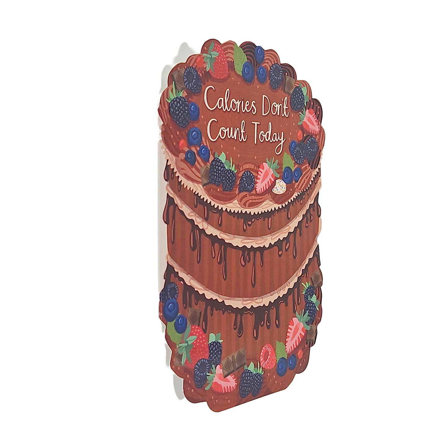 Calories Don’t Count Spot Varnish Cutout Chocolate Cake Birthday Card