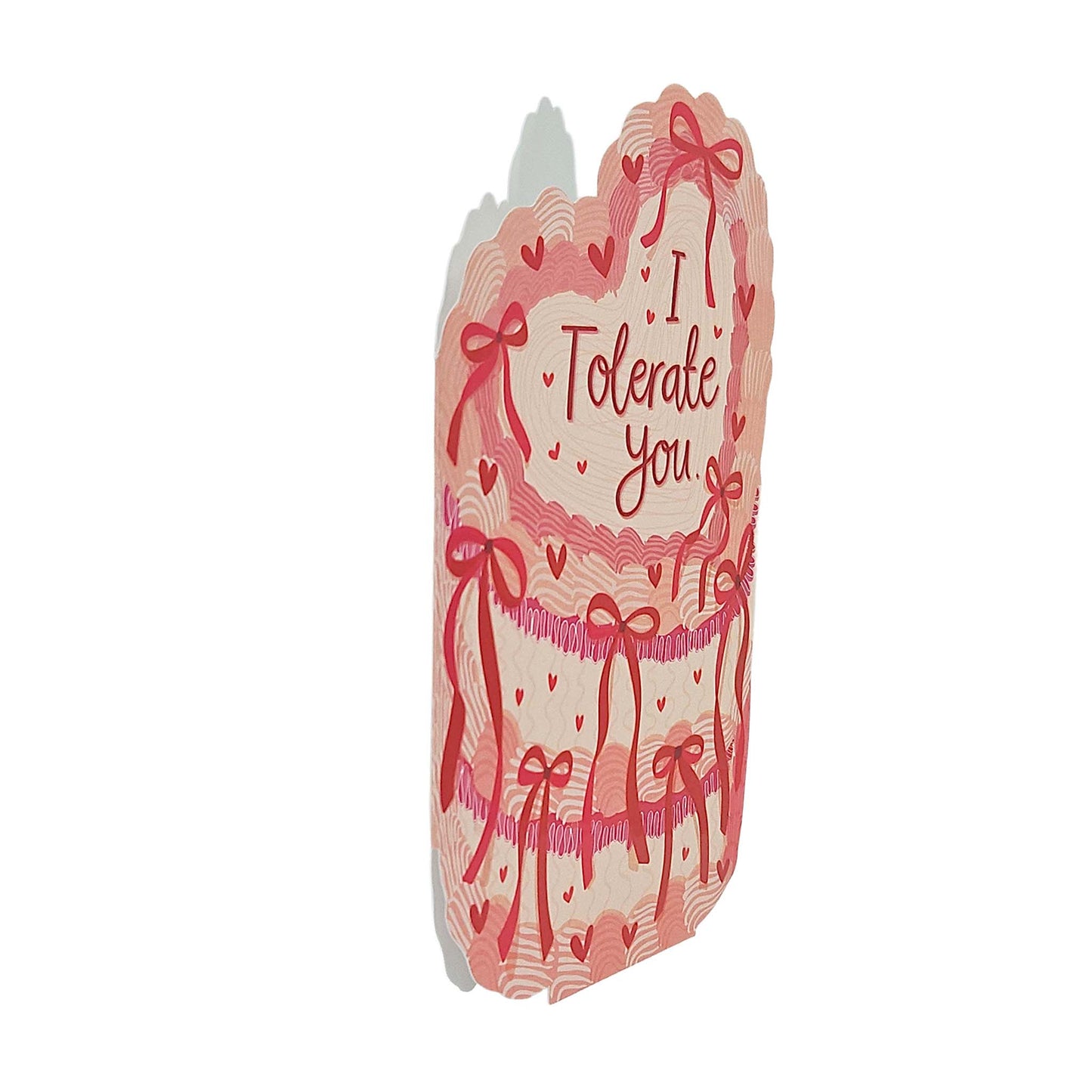 I Tolerate You Spot Varnish Cutout Cake Valentine's / Anniversary Card