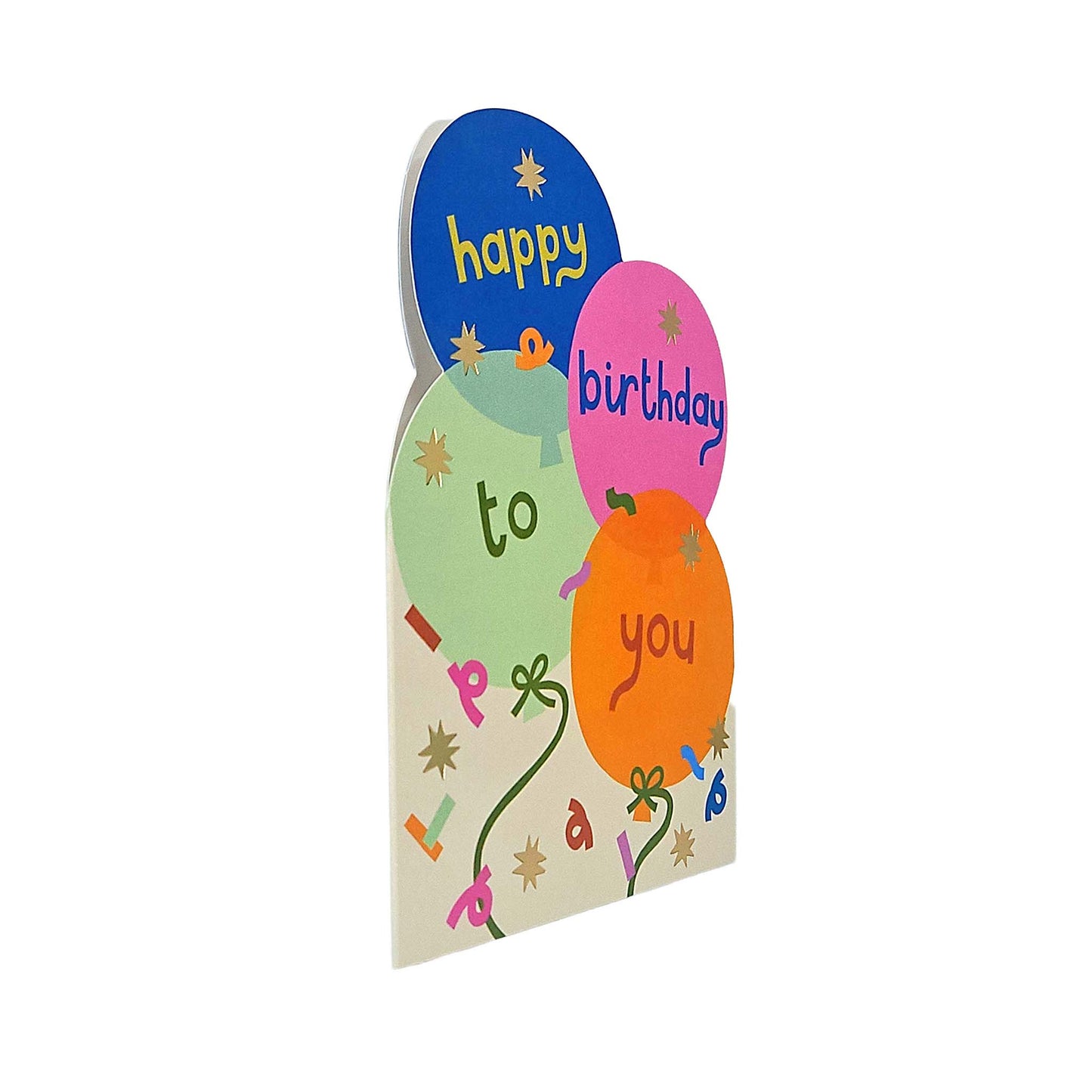 Happy Birthday to you Balloons Cutout Birthday Card