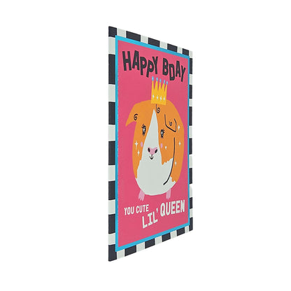 Happy Birthday Cute Lil Queen Guinea Pig Birthday Card