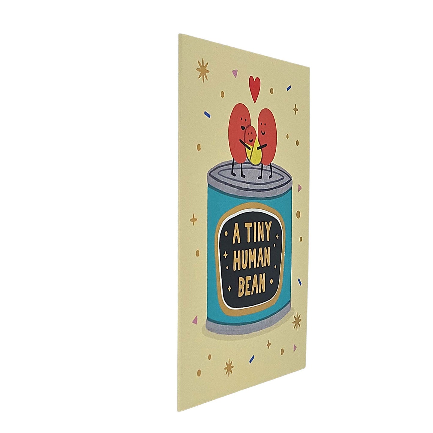 Tiny Human Bean Gold Foiled New Baby Card