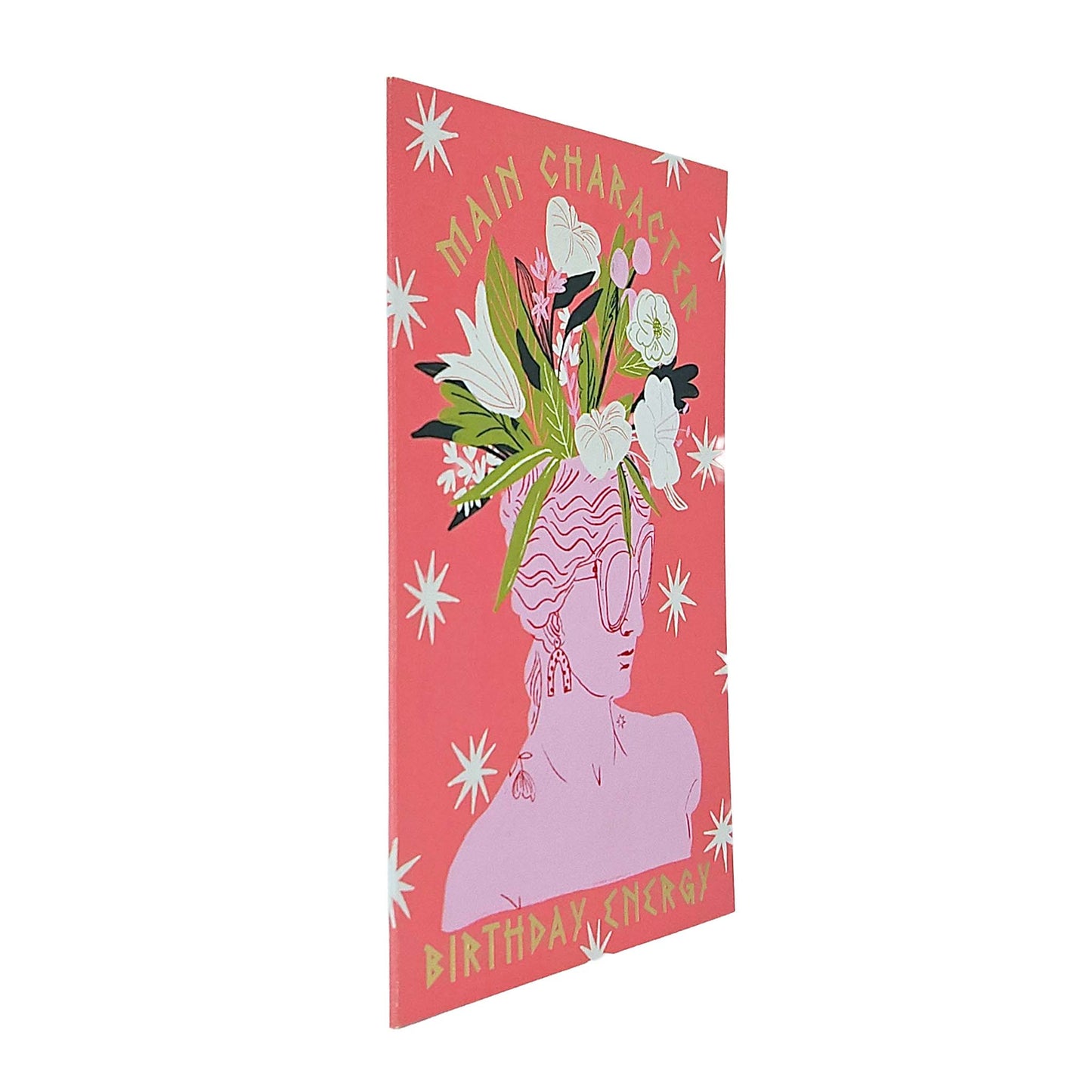 Main Character Energy Greek Goddess Gold Foiled Birthday Card