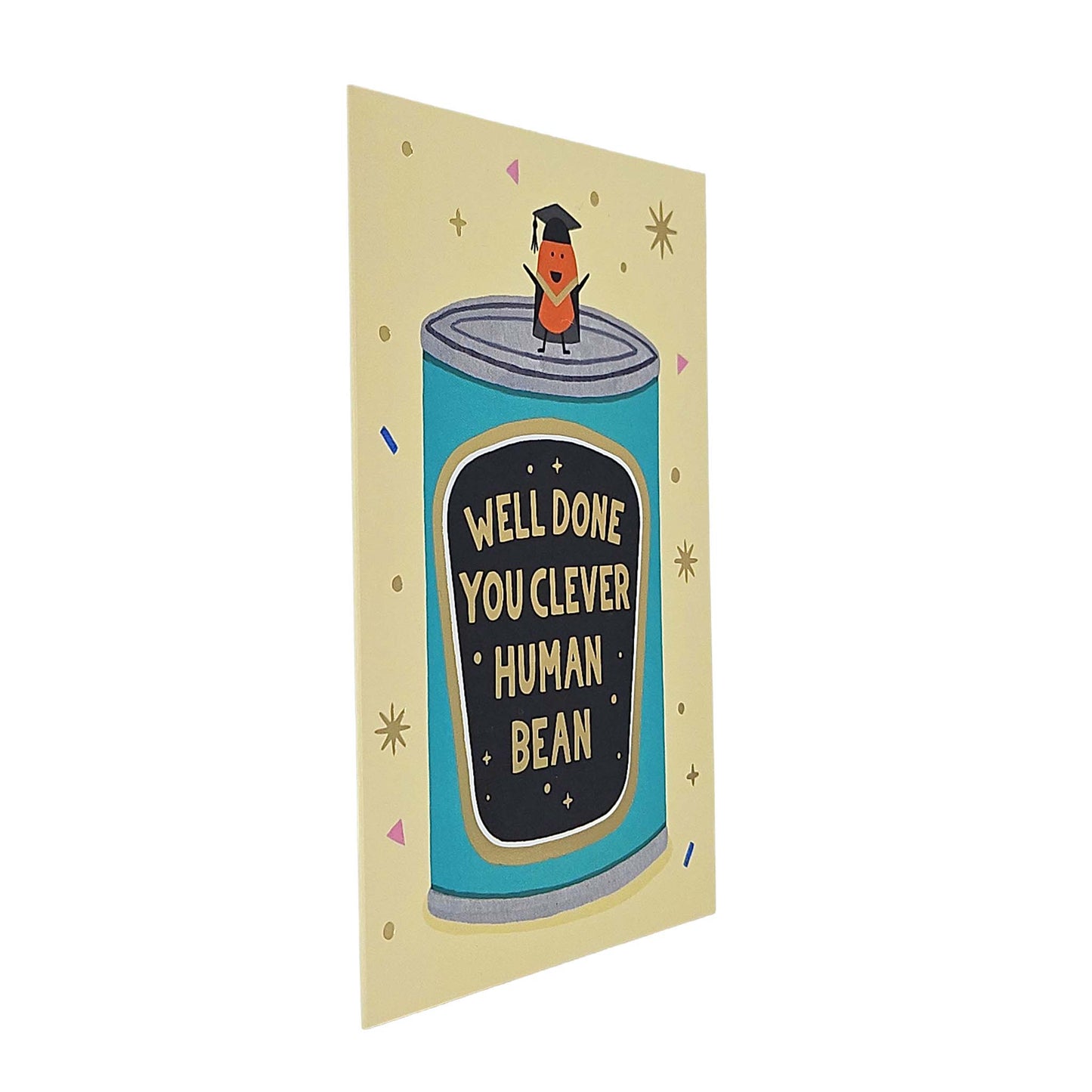 Clever Human Bean Gold Foiled Graduation Card