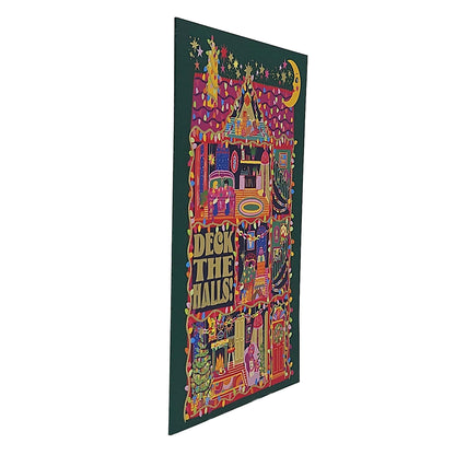 Deck the Halls House Gold Foiled Christmas Card