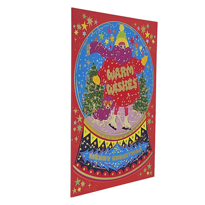 Warm Wishes Snow Globe Gold Foiled Christmas Card