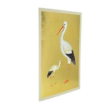 Mother & Baby Stork Gold Foiled Art Card