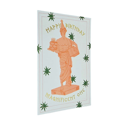 Magnificent One Greek God Gold Foiled Birthday Card