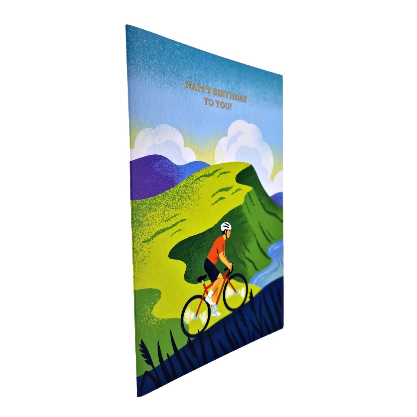 Happy Birthday To You Cyclist Gold Foiled Birthday Card