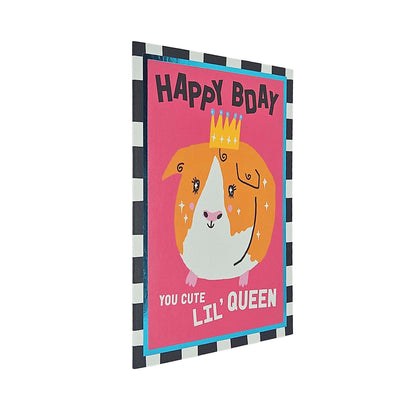 Happy Birthday Cute Lil Queen Guinea Pig Birthday Card