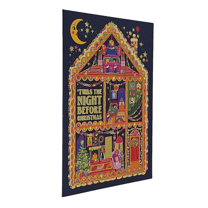 Night Before Christmas House Gold Foiled Christmas Card