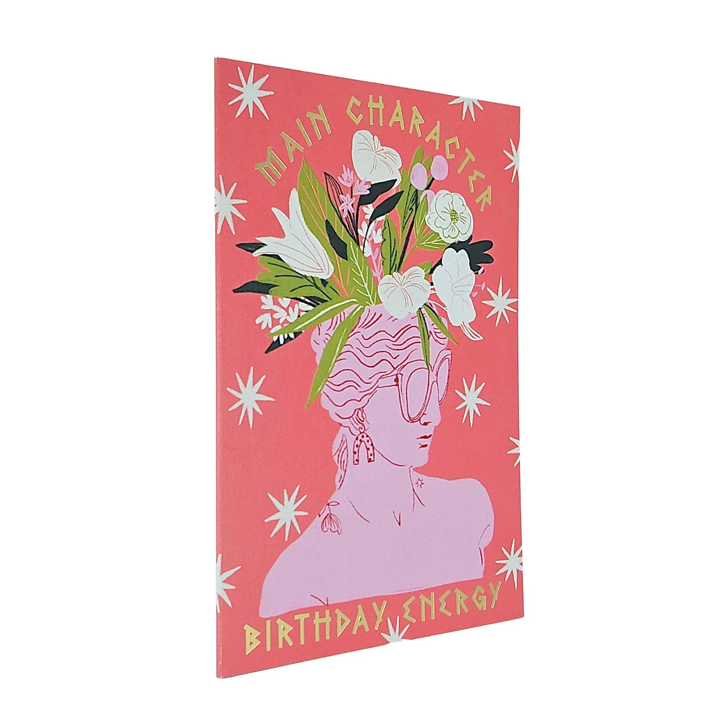 Main Character Energy Greek Goddess Gold Foiled Birthday Card