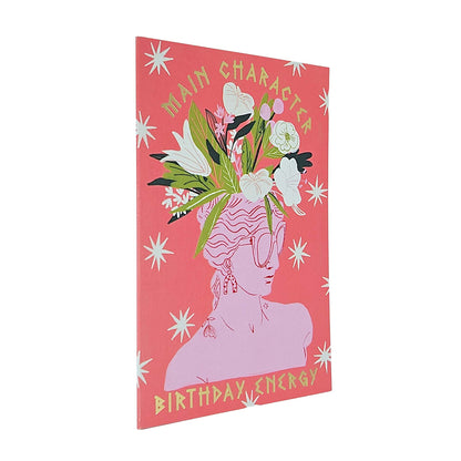 Main Character Energy Greek Goddess Gold Foiled Birthday Card