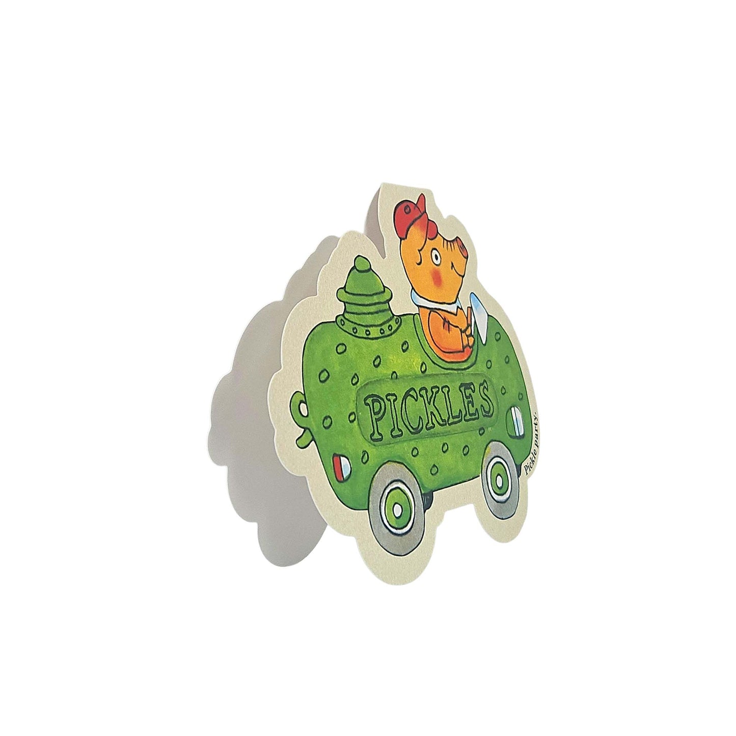 Pickle Party Pig Car Richard Scarry Cutout Card