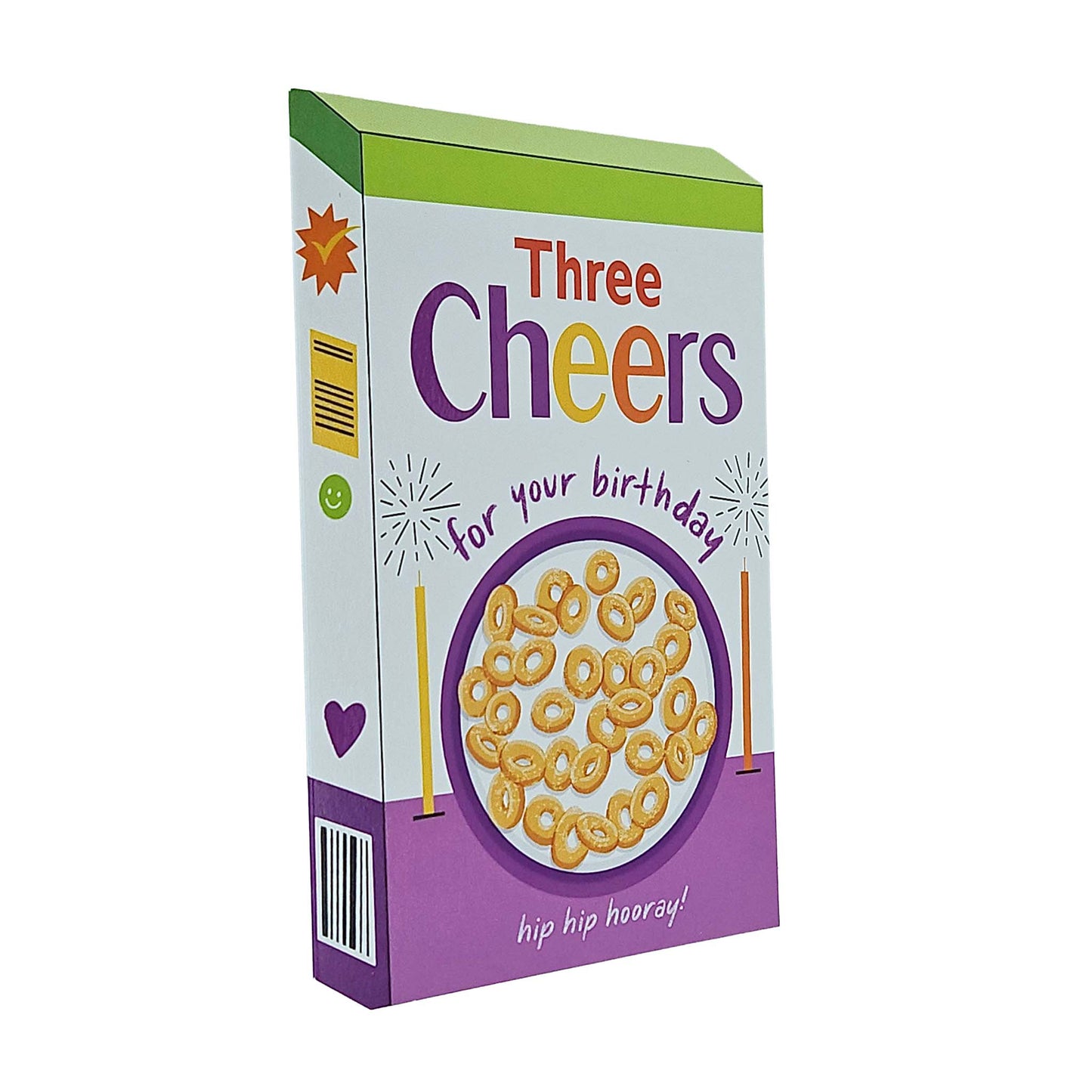 Three Cheers Cereal Spot Gloss Birthday Card
