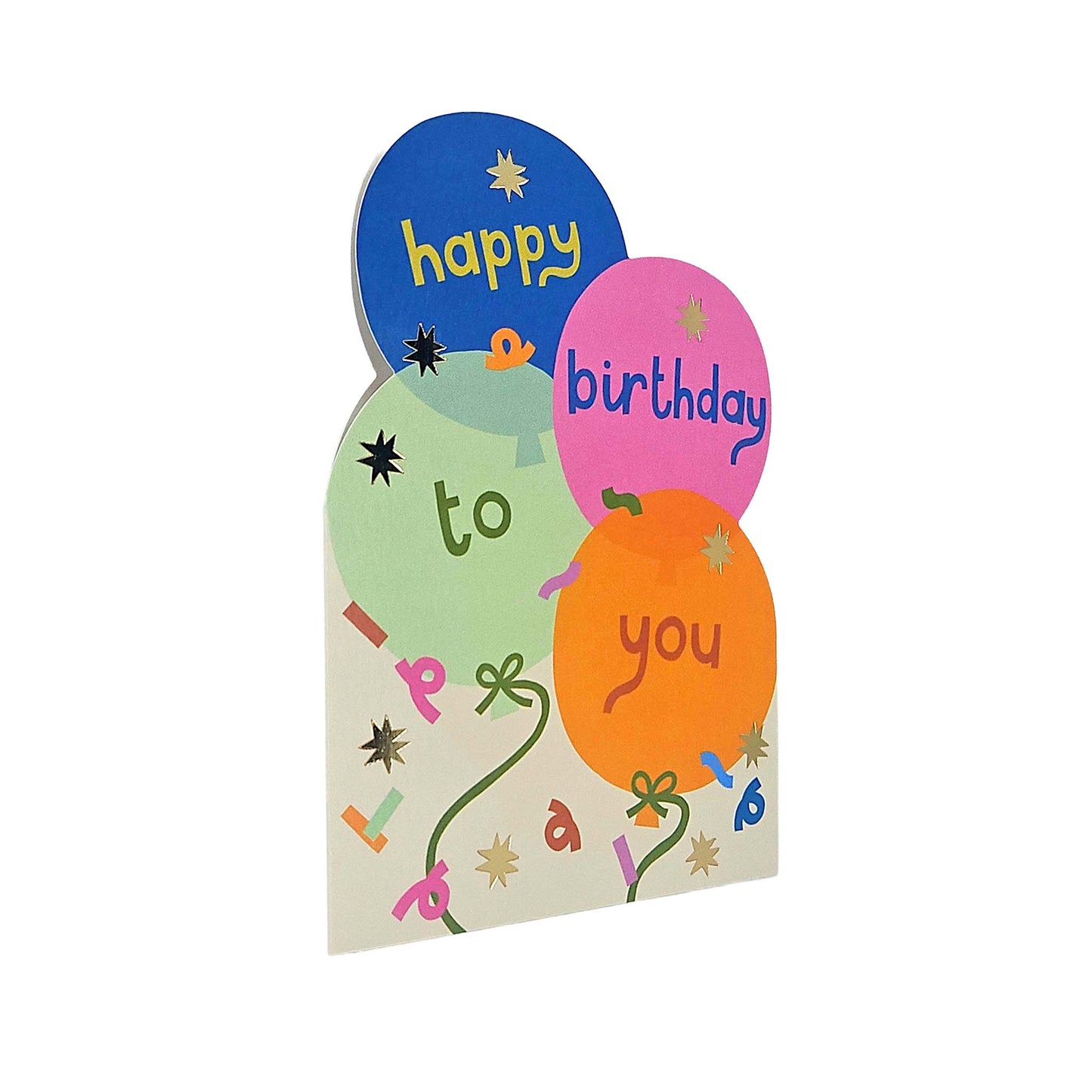 Happy Birthday to you Balloons Cutout Birthday Card