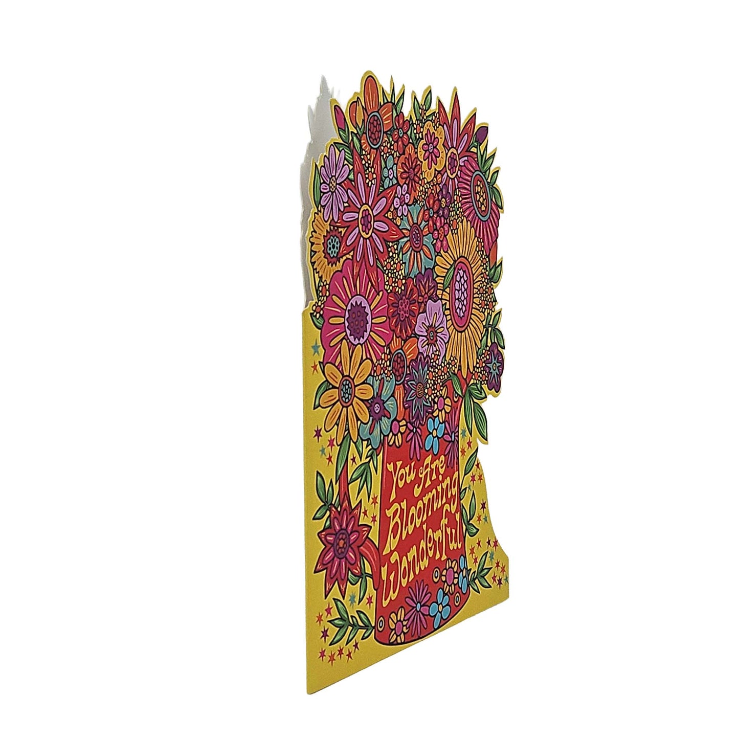 Blooming Wonderful Psychedelic Flowers Cutout Card