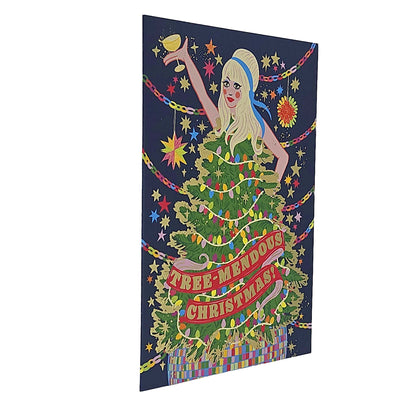 Tree-Mendous Christmas Tree Gold Foiled Christmas Card