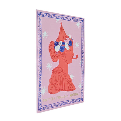 Divinely Fabulous Greek Goddess Gold Foiled Birthday Card