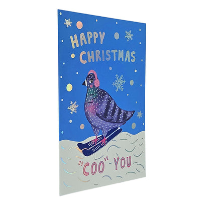 Happy Christmas Coo You Pigeon Christmas Card