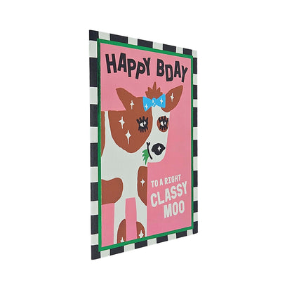 Happy Birthday Classy Moo Cow Birthday Card