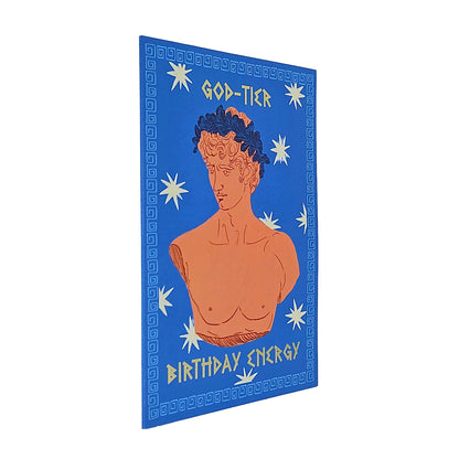 God Tier Birthday Energy Greek God Gold Foiled Birthday Card