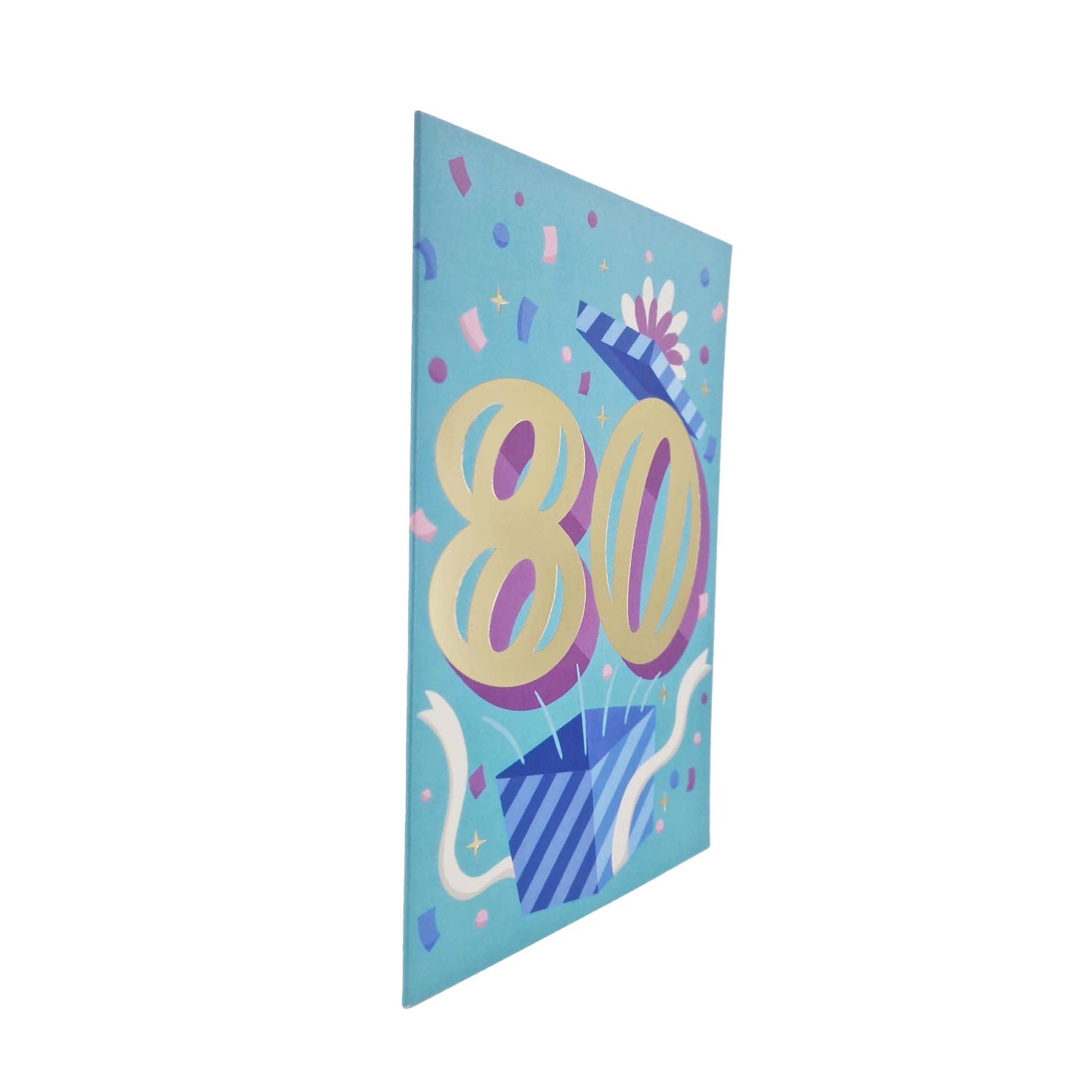 Gold Foiled 80th Birthday Card