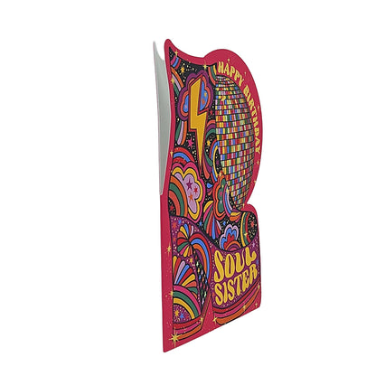 Soul Sister Disco Platform Boots Cutout Birthday Card