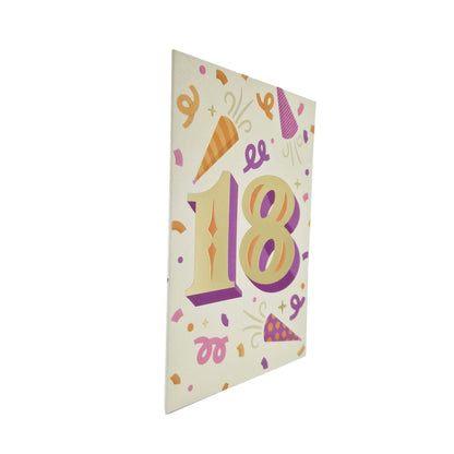 Gold Foiled 18th Birthday Card