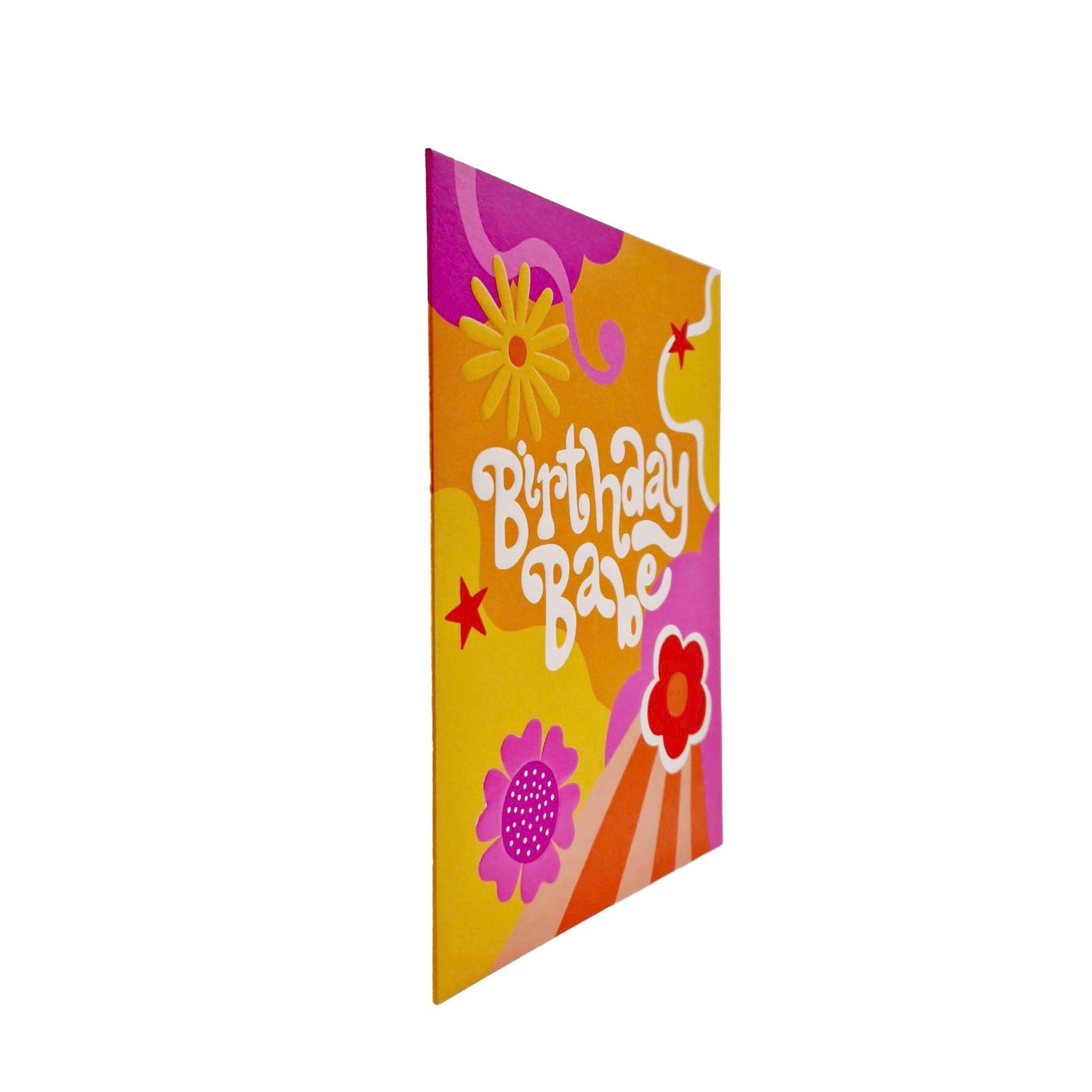 Birthday Babe embossed birthday card