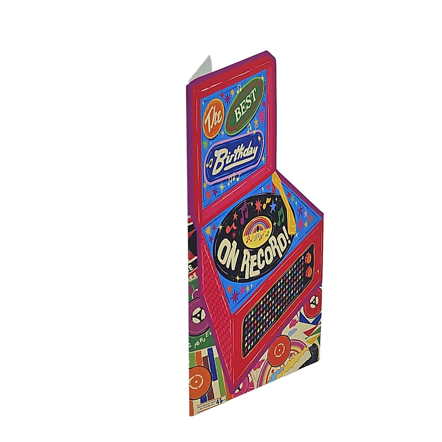 Best Birthday Vinyl Record Player Cutout Birthday Card