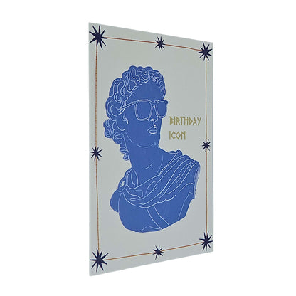 Birthday Icon Greek God Gold Foiled Birthday Card