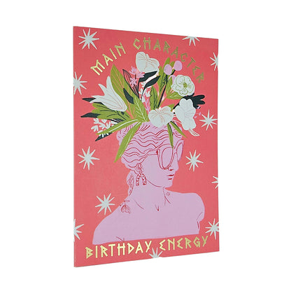 Main Character Energy Greek Goddess Gold Foiled Birthday Card