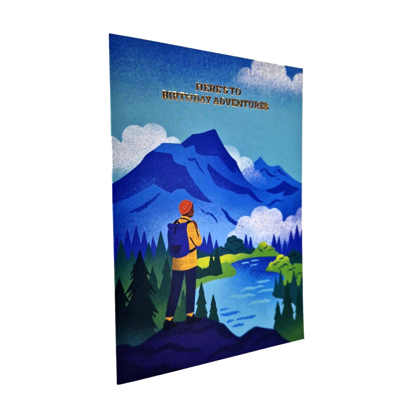 Birthday Adventures Hiker Gold Foiled Birthday Card