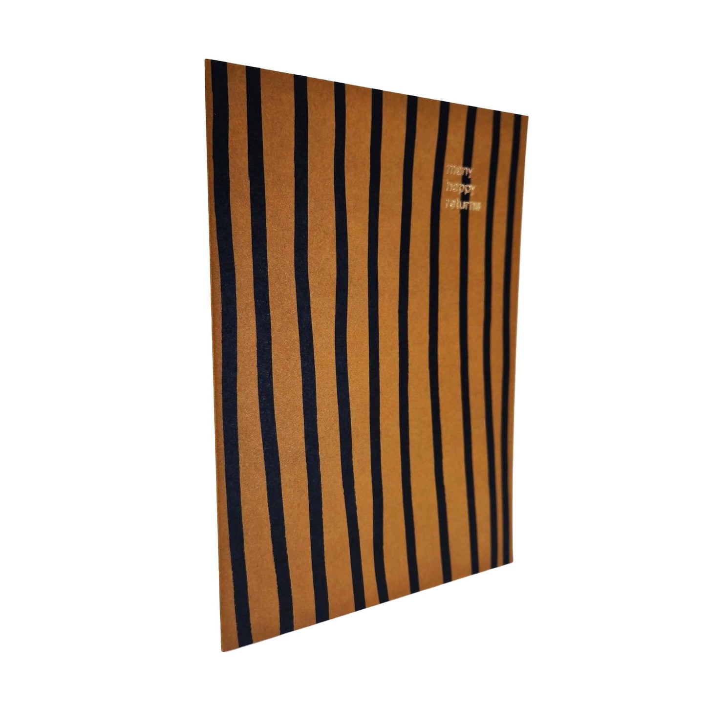 Many Happy Returns Stripes Gold Foiled Birthday Card